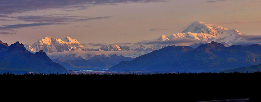 Denali Sunset Panorama Photograph by Scott Mahon