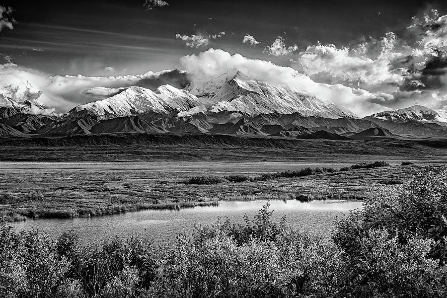 Mountain Photograph - Denali, The High One in Black and White by Rick Berk