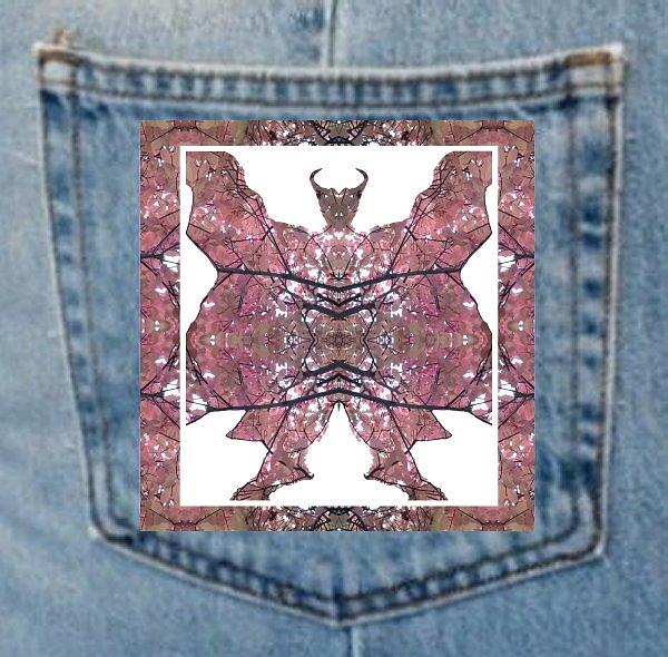 Denim Pocket Horned Man A - made from tree leaves photo 801 Photograph by Julia Woodman