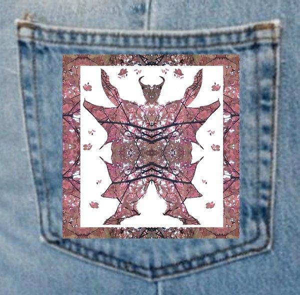 Denim Pocket Horned Man B - made from tree leaves photo 801 Photograph by Julia Woodman