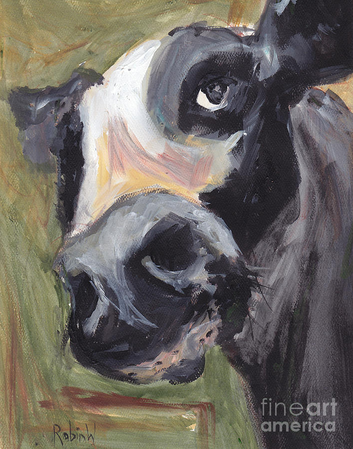 Deniro Cow Painting by Robin Wiesneth