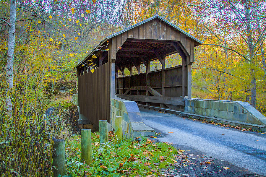 Denmar or Locust Creek Covered Bridge Photograph by Jack R Perry