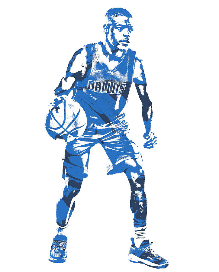 Dennis Smith Jr DALLAS MAVERICKS PIXEL ART 5 Mixed Media by Joe Hamilton