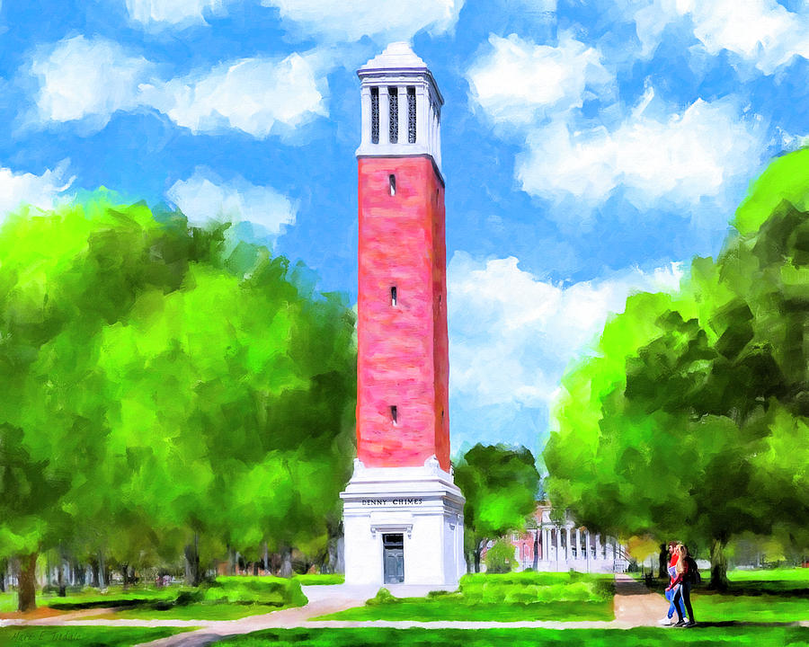 Denny Chimes - University Of Alabama Painting by Mark Tisdale