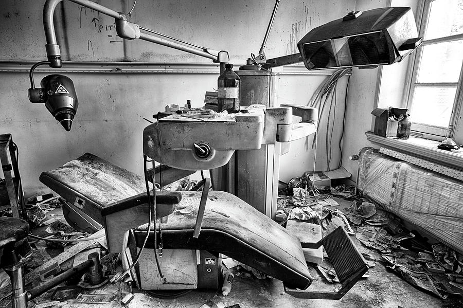 Dental decay - abandoned building BW Photograph by Dirk Ercken