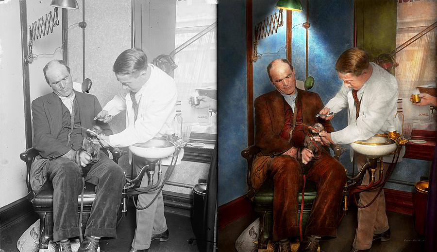 Dentist - Monkey Business 1924 - Side by Side Photograph by Mike Savad
