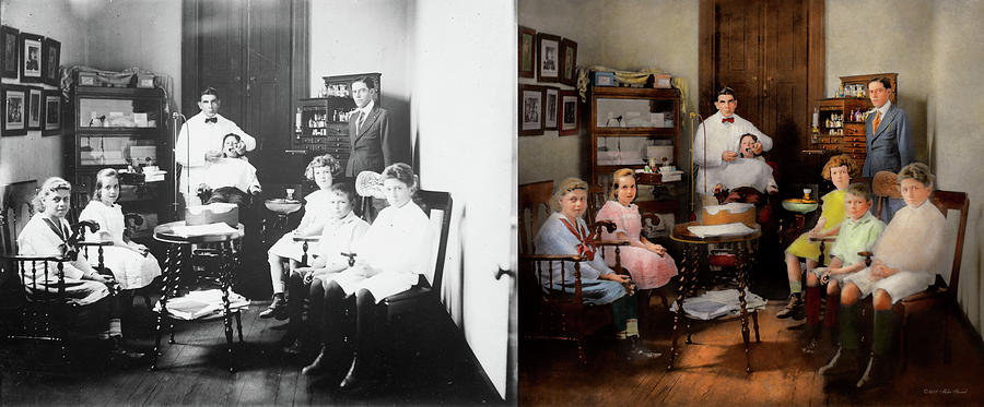 Dentist - The family practice 1921 - Side by Side Photograph by Mike Savad