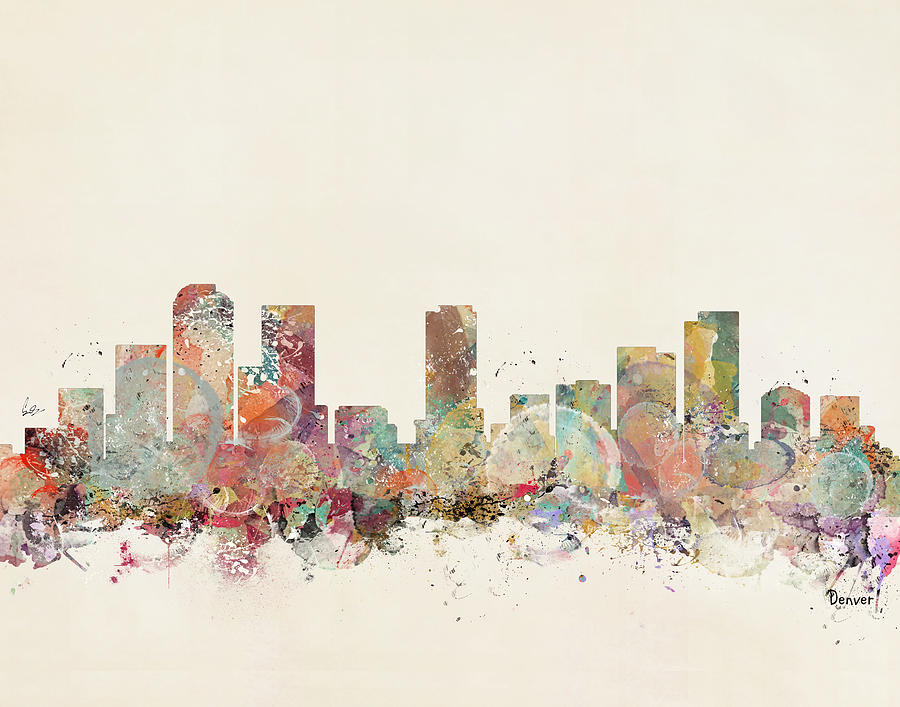Denver Skyline Painting - Denver by Bri Buckley