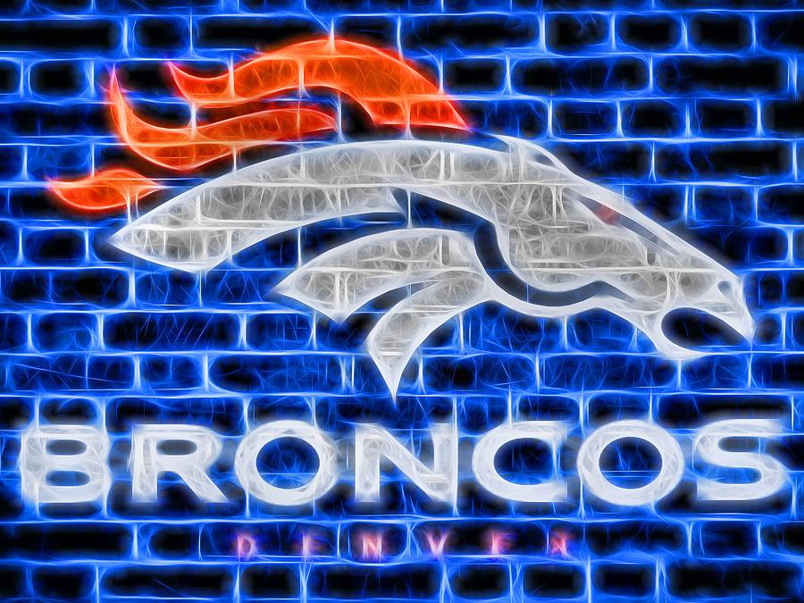 Electric Digital Art - Denver Broncos Electric Sign by Dan Sproul Electric Digital Art - Denver Broncos Electric Sign by Dan Sproul