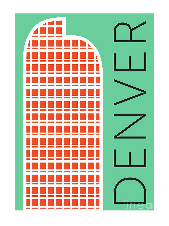 Denver Digital Art - DENVER Cash Register Bldg/Aqua by Sam Brennan