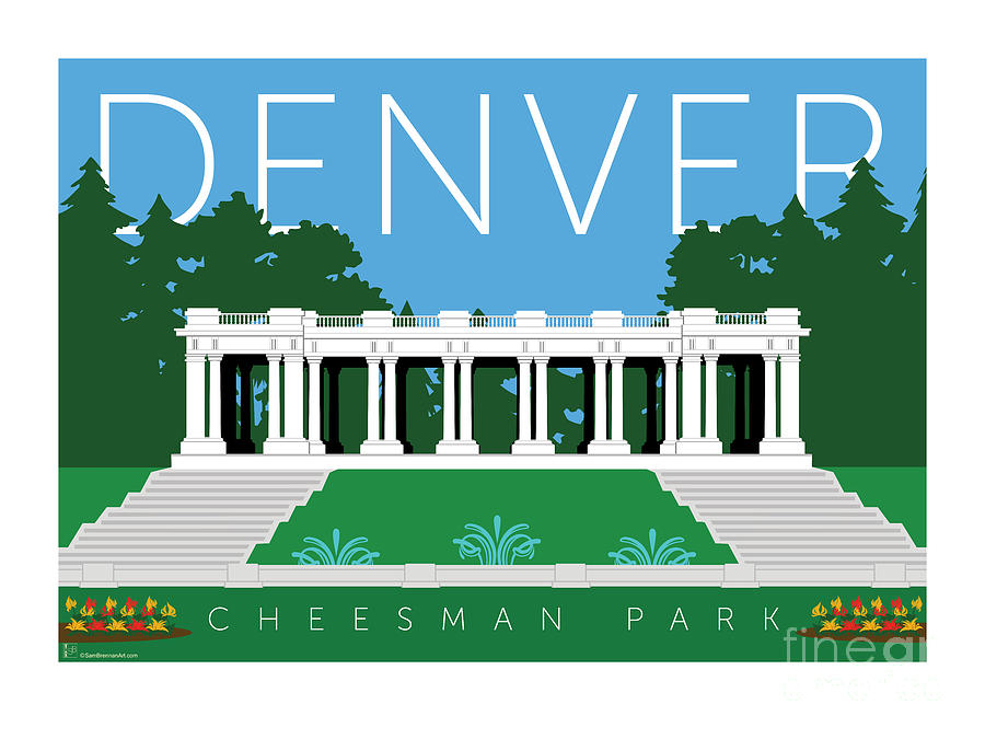 Denver Digital Art - DENVER Cheesman Park by Sam Brennan