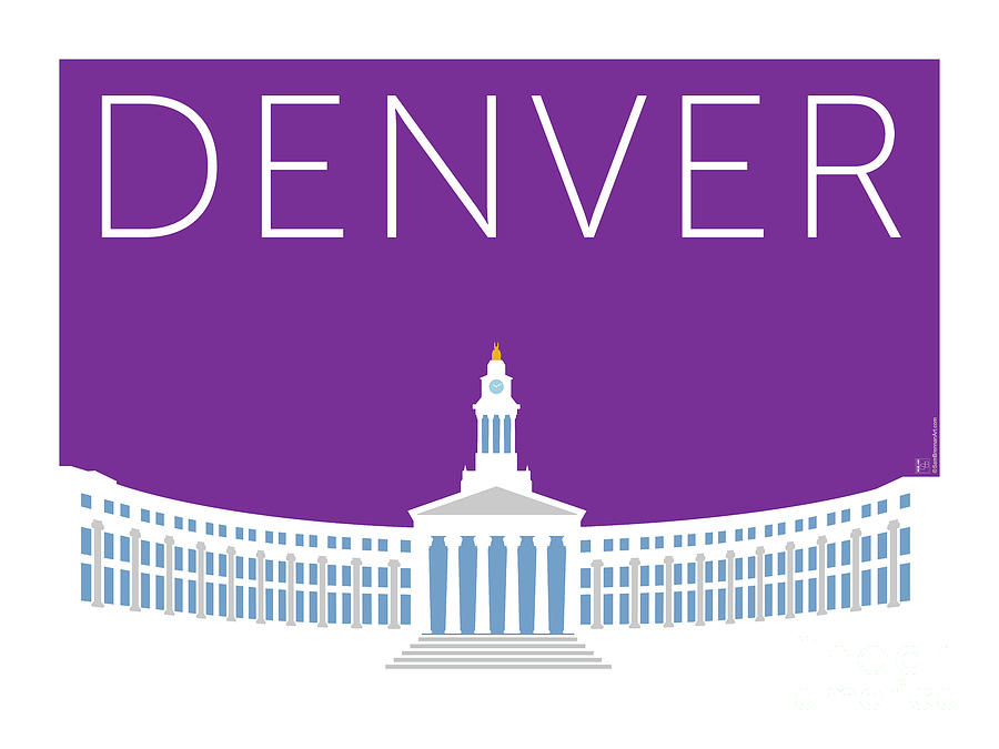 Denver Digital Art - DENVER City and County Bldg/Purple by Sam Brennan