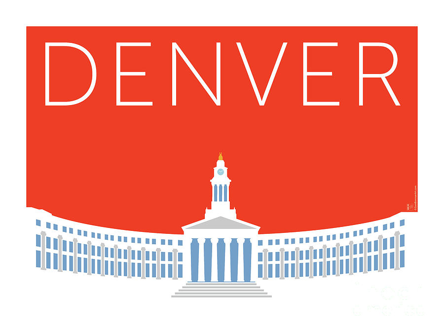 Denver Digital Art - DENVER City and County Bldg/Orange by Sam Brennan