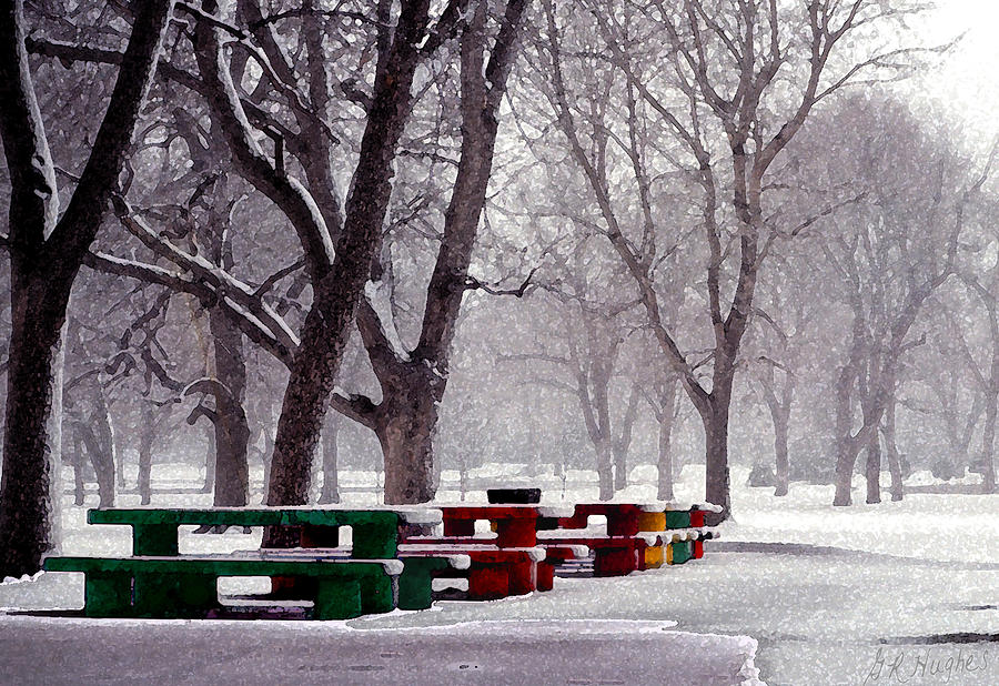 Denver City Park in Snow Digital Art by Gary Hughes