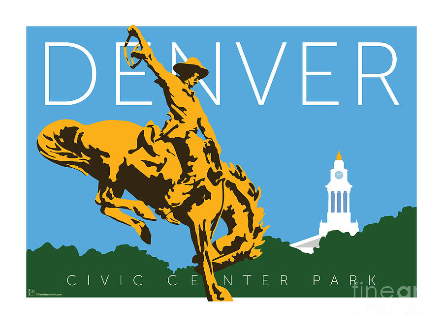 Denver Digital Art - DENVER Civic Center Park by Sam Brennan