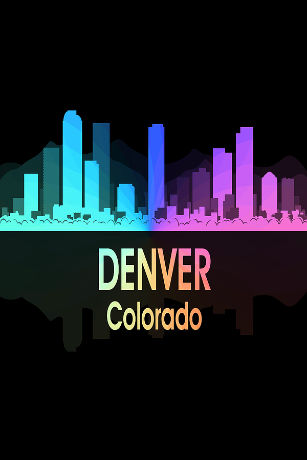 Denver Digital Art - Denver CO 5 Vertical by Angelina Tamez