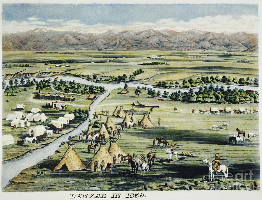 Denver Colorado 1859 #1 Painting by Granger