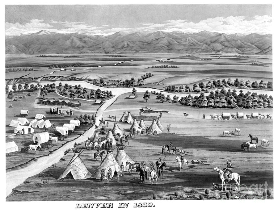 Denver Colorado 1859 Painting by Granger