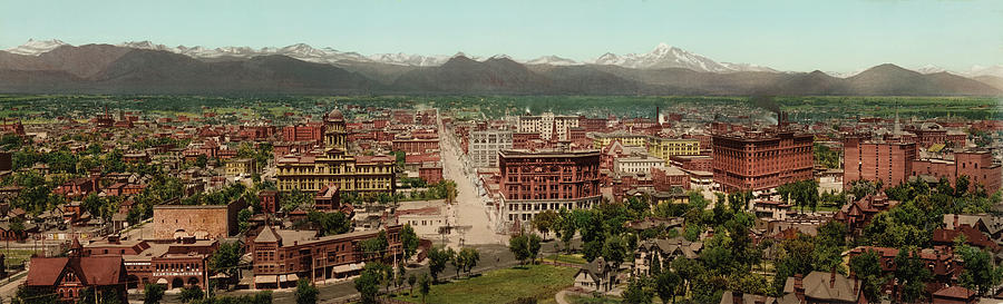 Vintage Photograph - Denver Colorado Panorama 1898 by Mountain Dreams