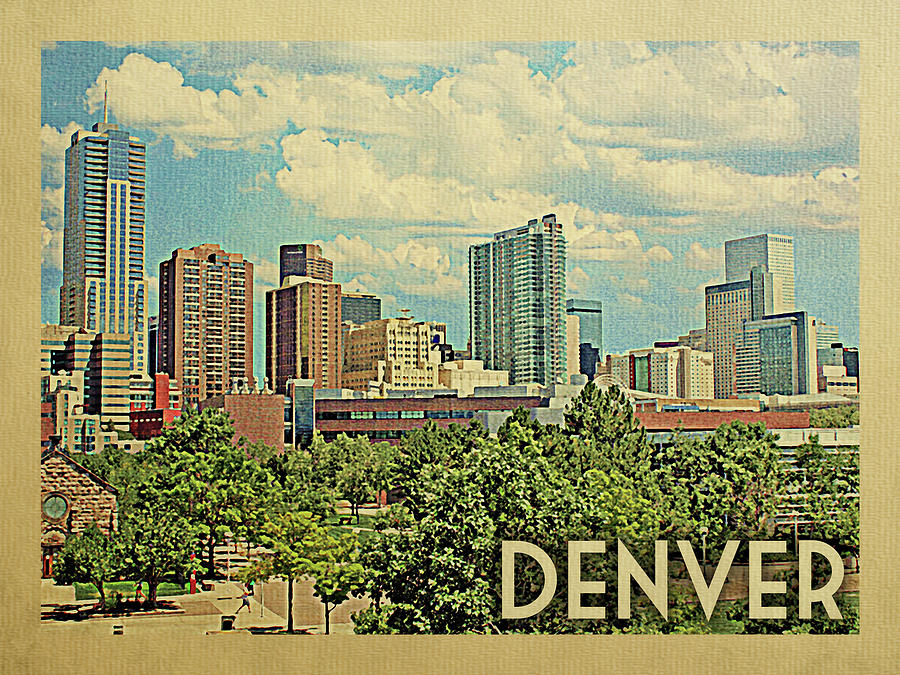 Denver Colorado Travel Poster Digital Art by Flo Karp Fine Art America