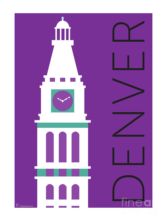 DENVER D and F Tower/Purple Digital Art by Sam Brennan