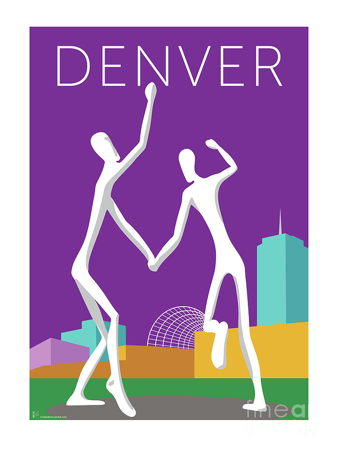 DENVER Dancers/Purple Digital Art by Sam Brennan