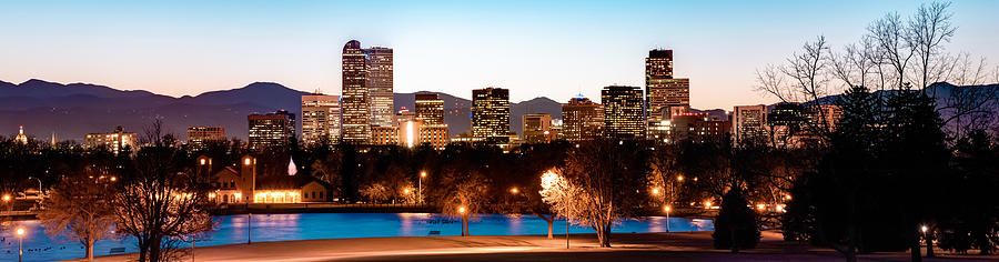 Denver Photograph - Denver Skyline Panorama City Park by Gregory Ballos