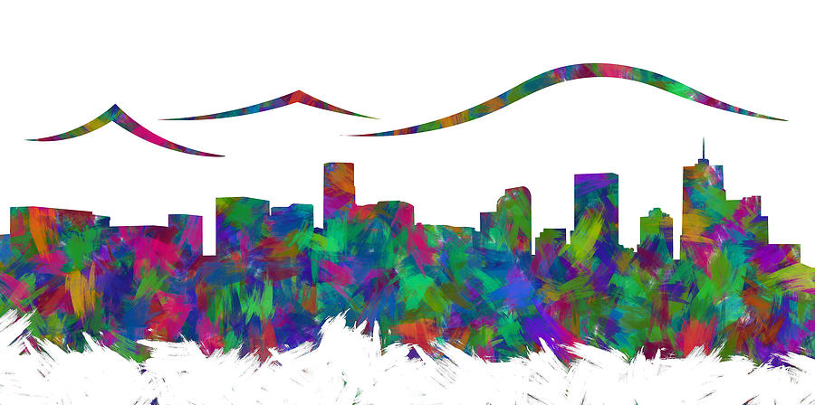 Denver Skyline Silhouette I Digital Art