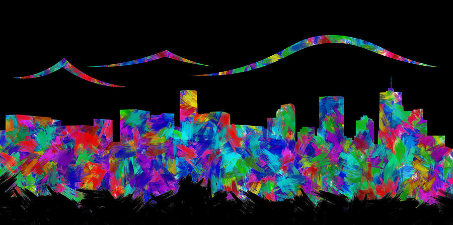 Denver Skyline Silhouette II Digital Art