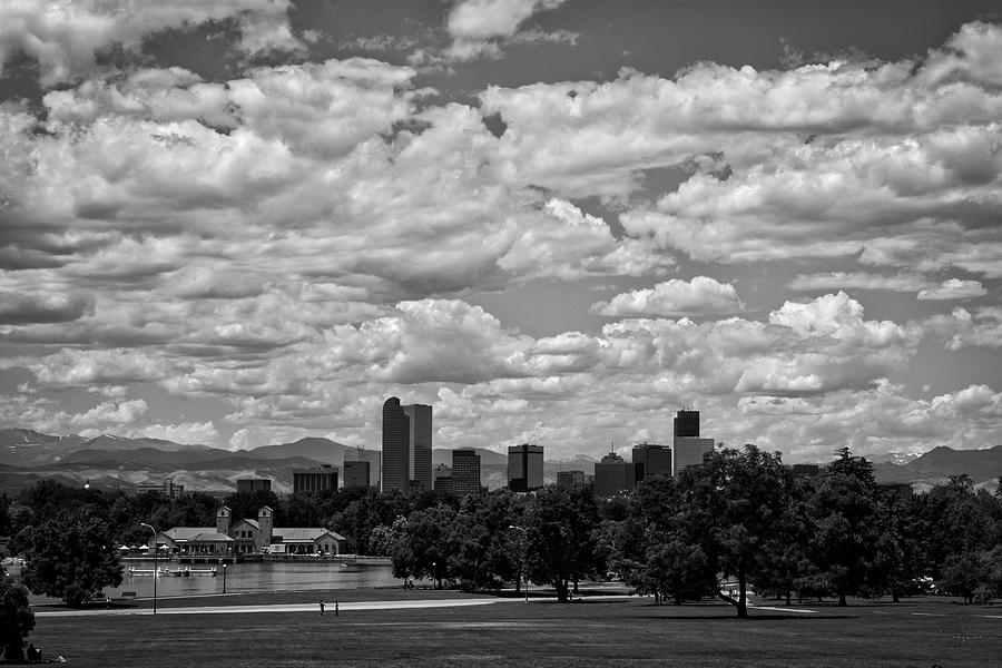 Denver Skyline with mountains Photograph by FineArtRoyal Joshua Mimbs