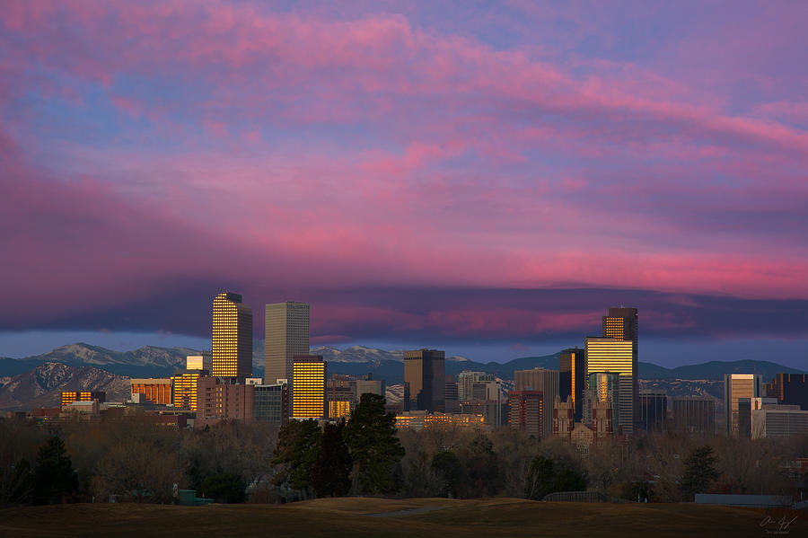 Denver Sunrise Photograph by Aaron Spong