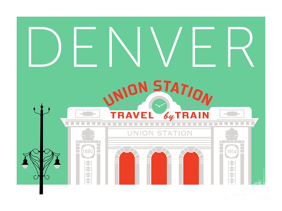 DENVER Union Station/Aqua Digital Art by Sam Brennan