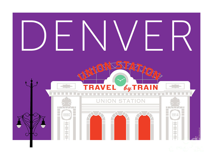 Denver Digital Art - DENVER Union Station/Purple by Sam Brennan