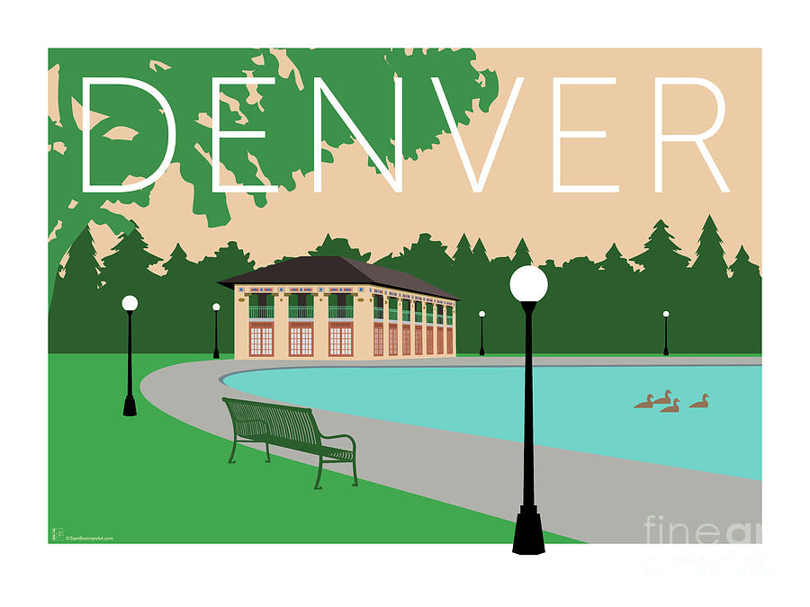 Denver Digital Art - DENVER Washington Park/Beige by Sam Brennan