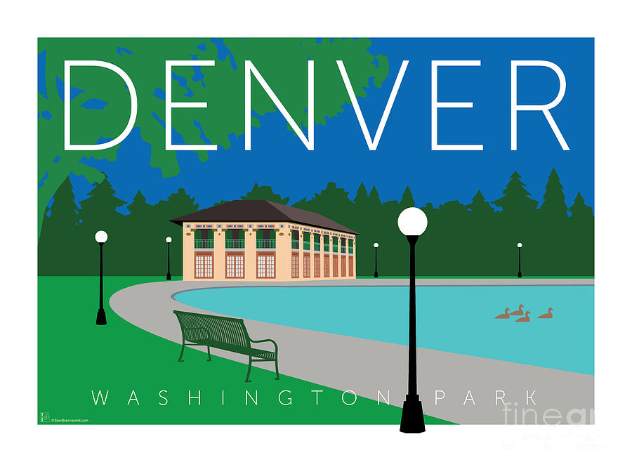 Denver Digital Art - DENVER Washington Park by Sam Brennan
