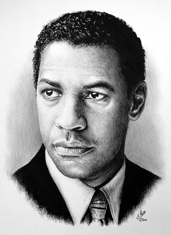 Denzel Washington Drawing by Andrew Read