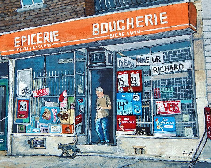Depanneur Richard Painting by Reb Frost