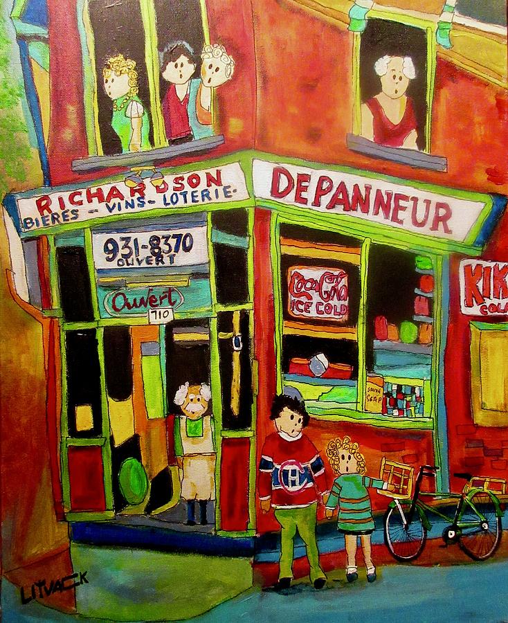 Montreal Canadiens Painting - Depanneur Richardson Montreal Memories by Michael Litvack