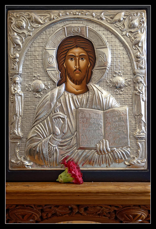 Depiction of Christ -- Saint Barbara Greek Orthodox Church in Santa Barbara, California Photograph by Darin Volpe