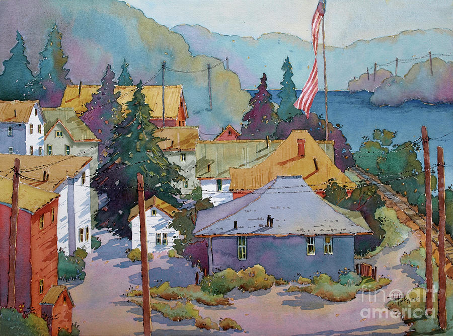 Depot by the River Painting by Joyce Hicks