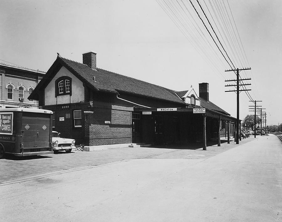 Depot in Wheaton Illinois - 1960 Photograph by Chicago and North Western Historical Society