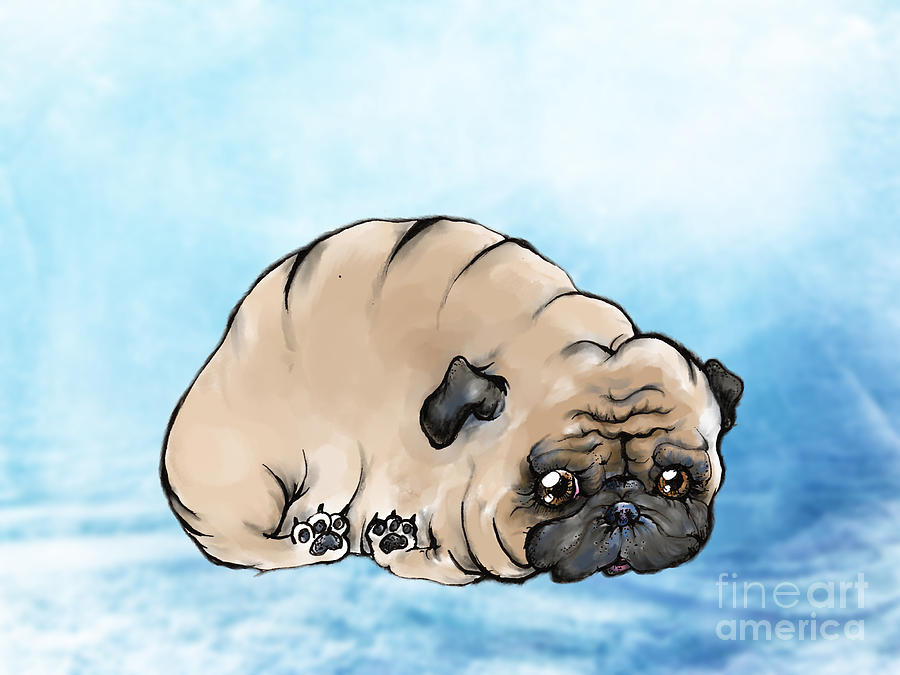 Depressed Pug Digital Art by Ang El