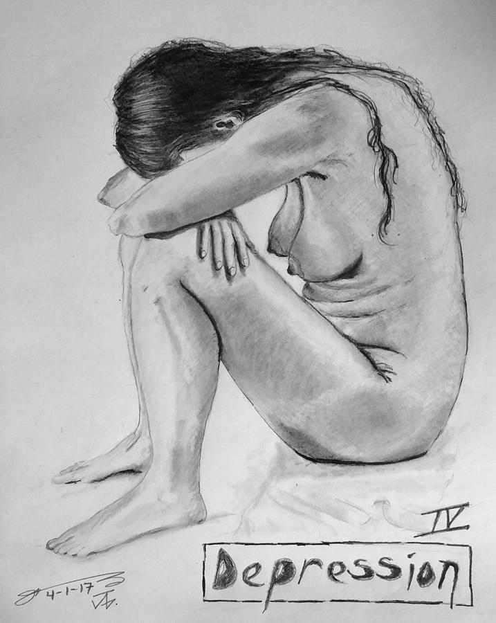 depression pencil sketch