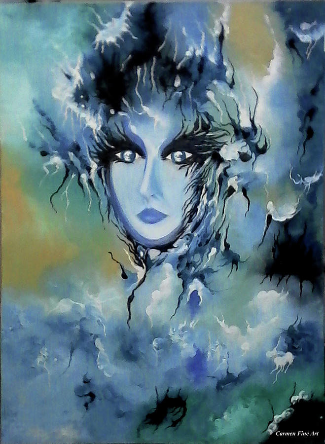 Blue Painting - Depth in Venus by Carmen Fine Art Blue Painting - Depth in Venus by Carmen Fine Art