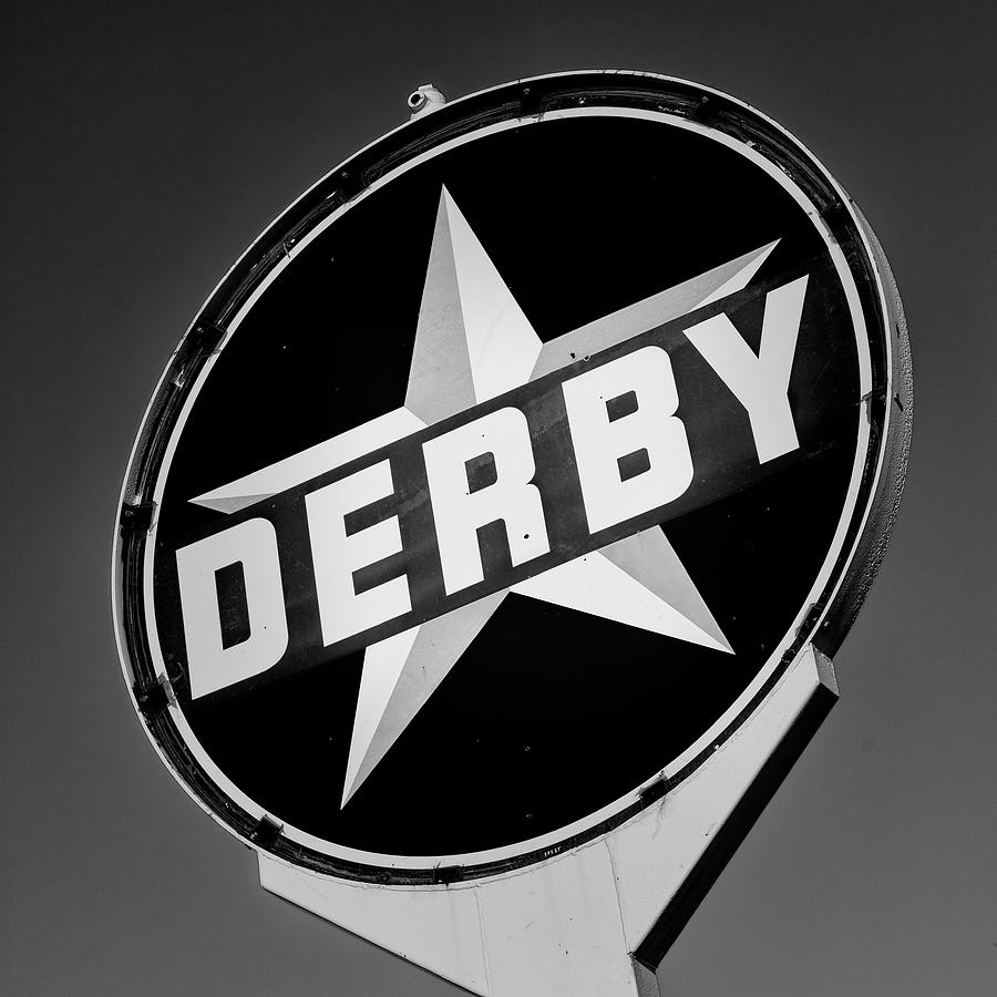 Vintage Photograph - Derby Gas Sign #2 by Stephen Stookey