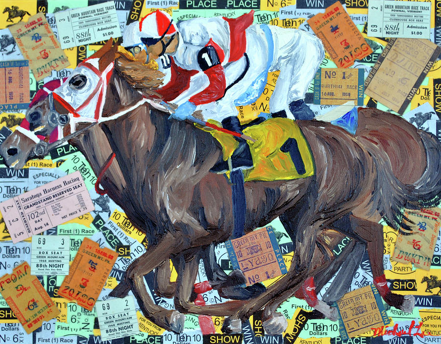 Horse Painting - Derby Tickets by Michael Lee