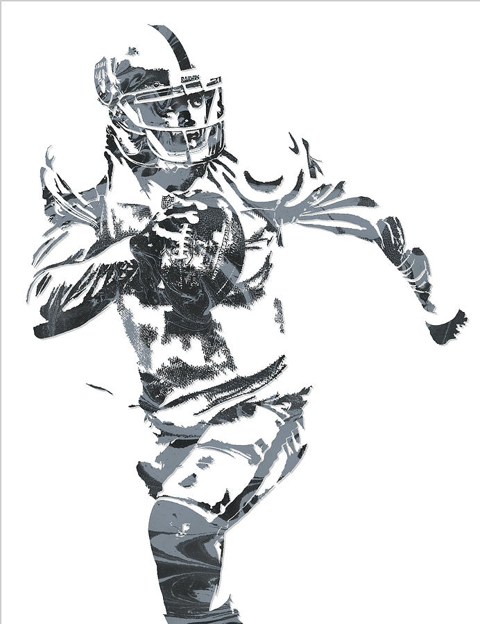 Derek Carr Oakland Raiders Oil Art T-Shirt by Joe Hamilton - Fine Art  America