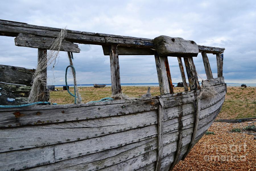 Derelict Boat At Dungeness Photograph