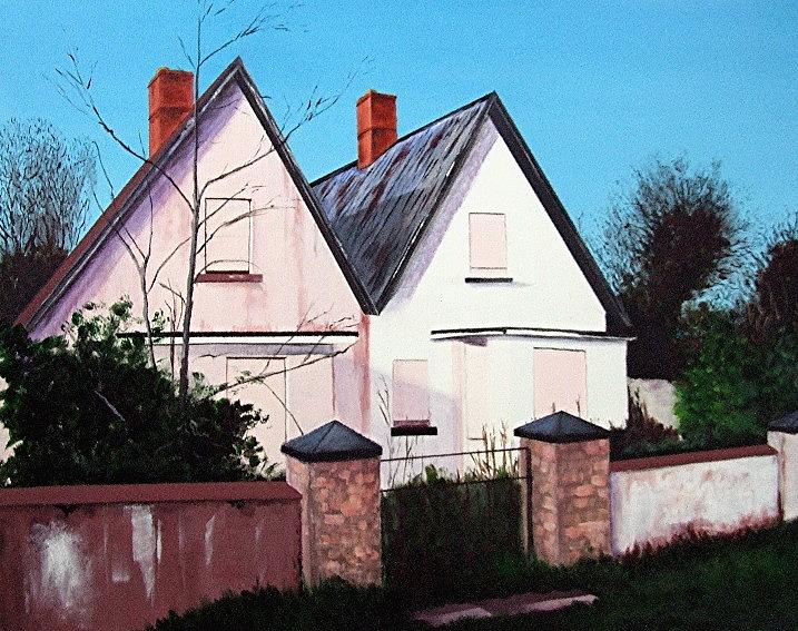 Cottage Painting - Derelict Cottages, Villierstown by Tony Gunning