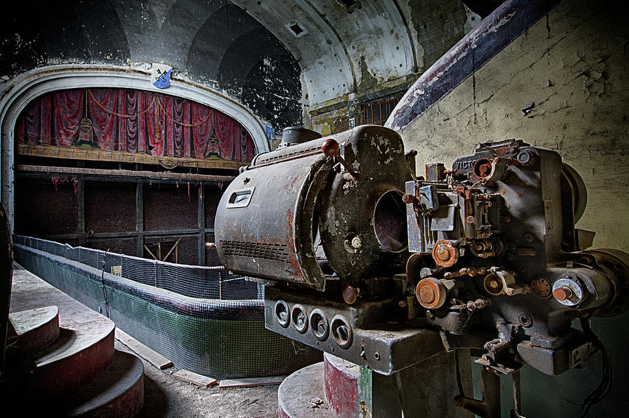 Derelict film projector at abandoned movie theatre Photograph by Dirk Ercken